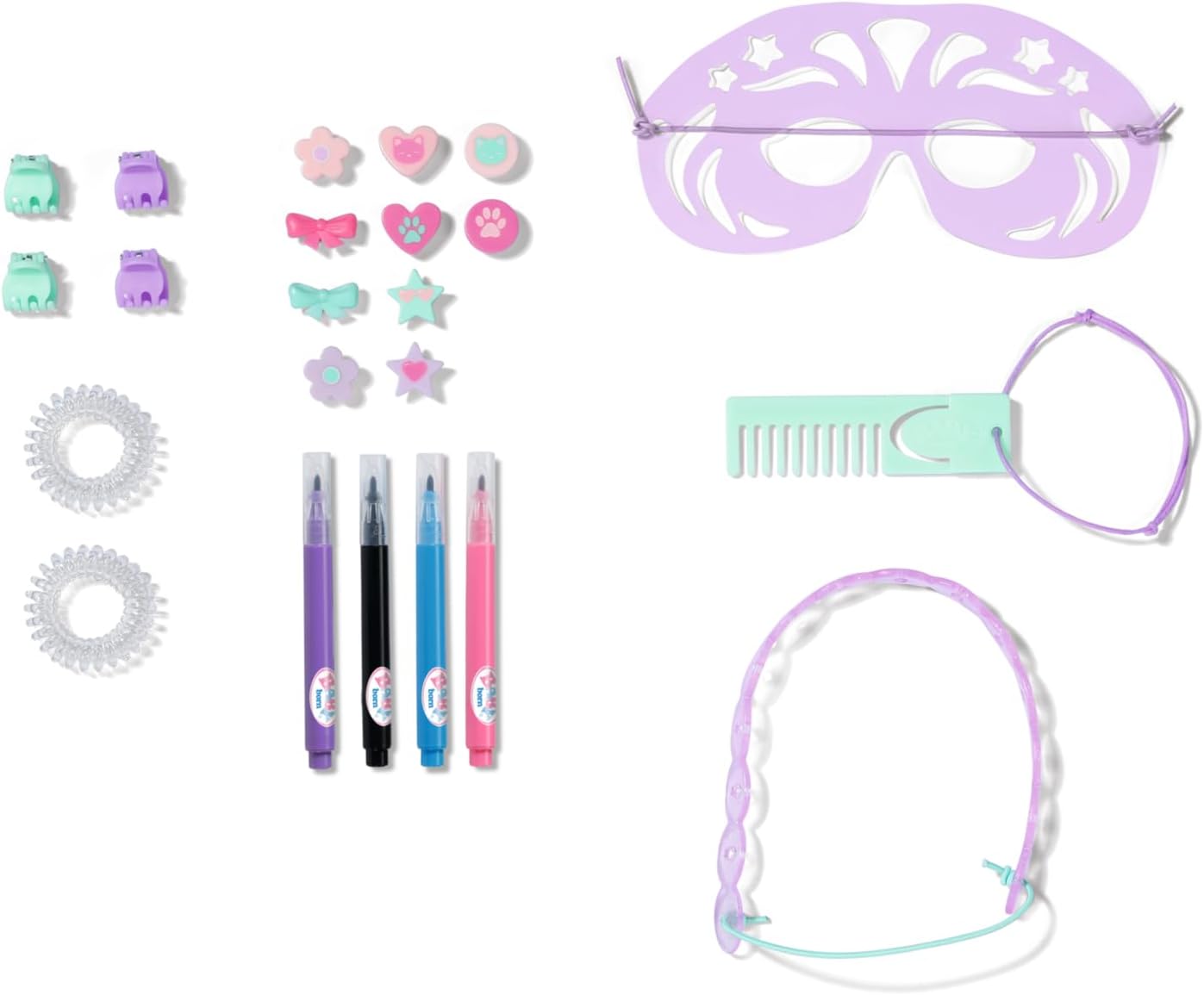 BABY born Styling Head Artist with Face Stencil and Hair Accessories