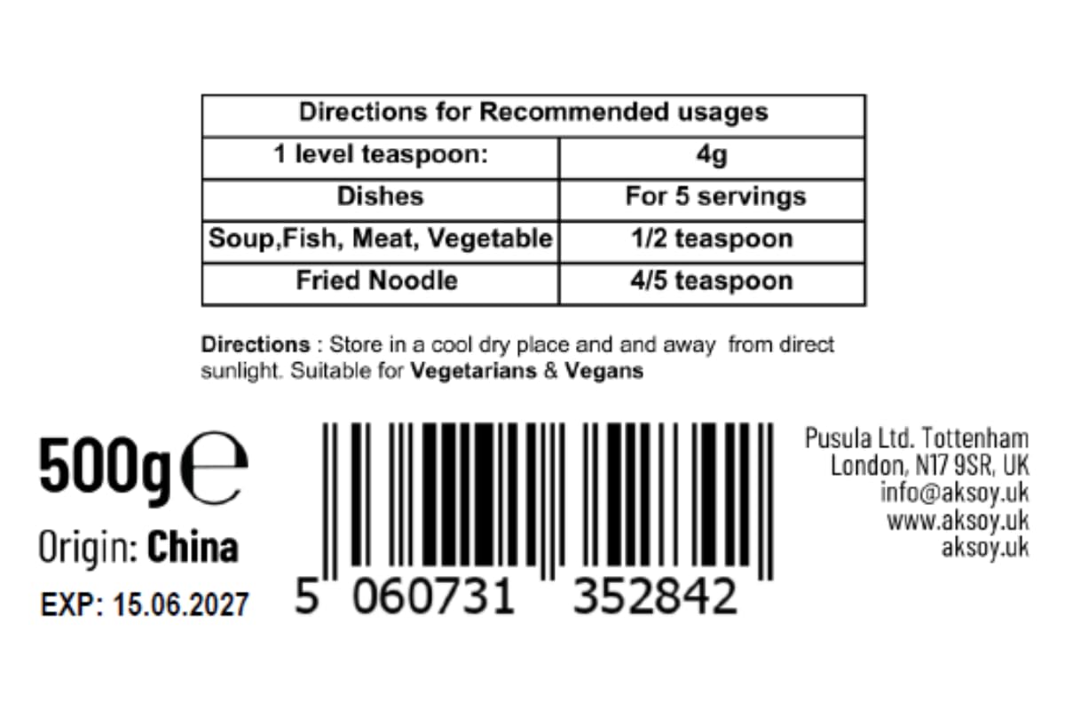 Aksoy 500g Premium MSG (Monosodium Glutamate) | Flavour Enhancer for Cooking