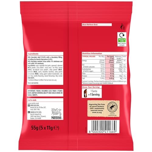 KitKat Pouch Santa 55g - Gluten Free Milk Chocolate Santas with Crispy Wafer 9