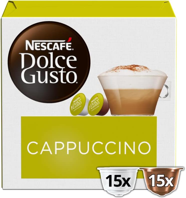 NESCAFÉ Dolce Gusto Cappuccino-Kaffeepads – 45 Kapseln (3 Schachteln mit 30 Pads, ergibt 45 Cappuccinos)