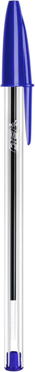 BIC Cristal Original Comfortable Ballpoint Pens - Value Pack of 100 - Blue Colour- Medium Point (1.0 mm)