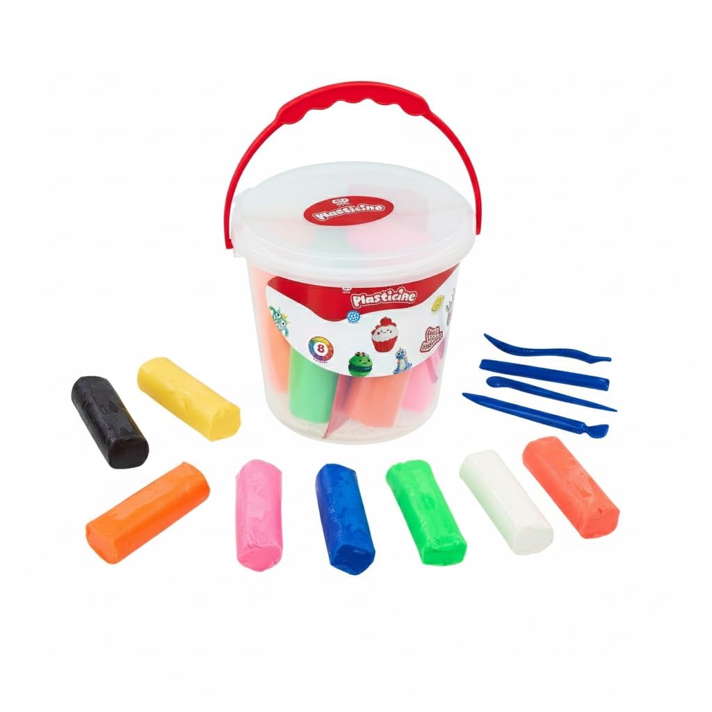 Plasticine The Original Modelling Clay Bucket Set - 8 Sticks, Non-Drying | Ages 3+ 2