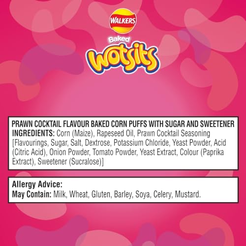 Walkers Wotsits Prawn Cocktail Snacks Crisps 6X13.5g 5