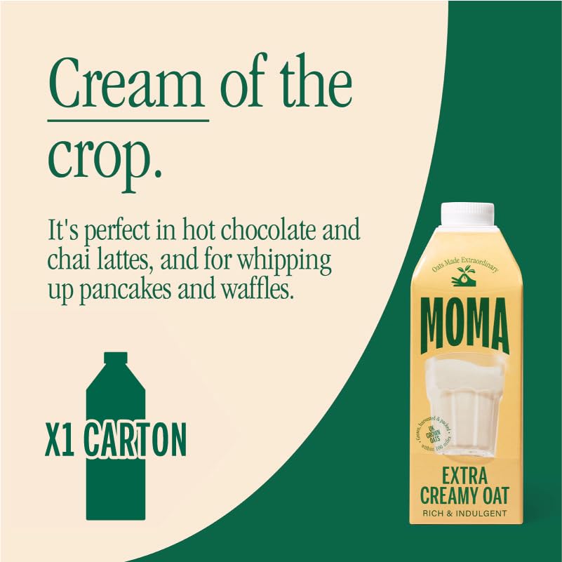 MOMA Extra Creamy Oat Drink - 750ml - 100% Plant-Based, Vegan, No Added Sugar