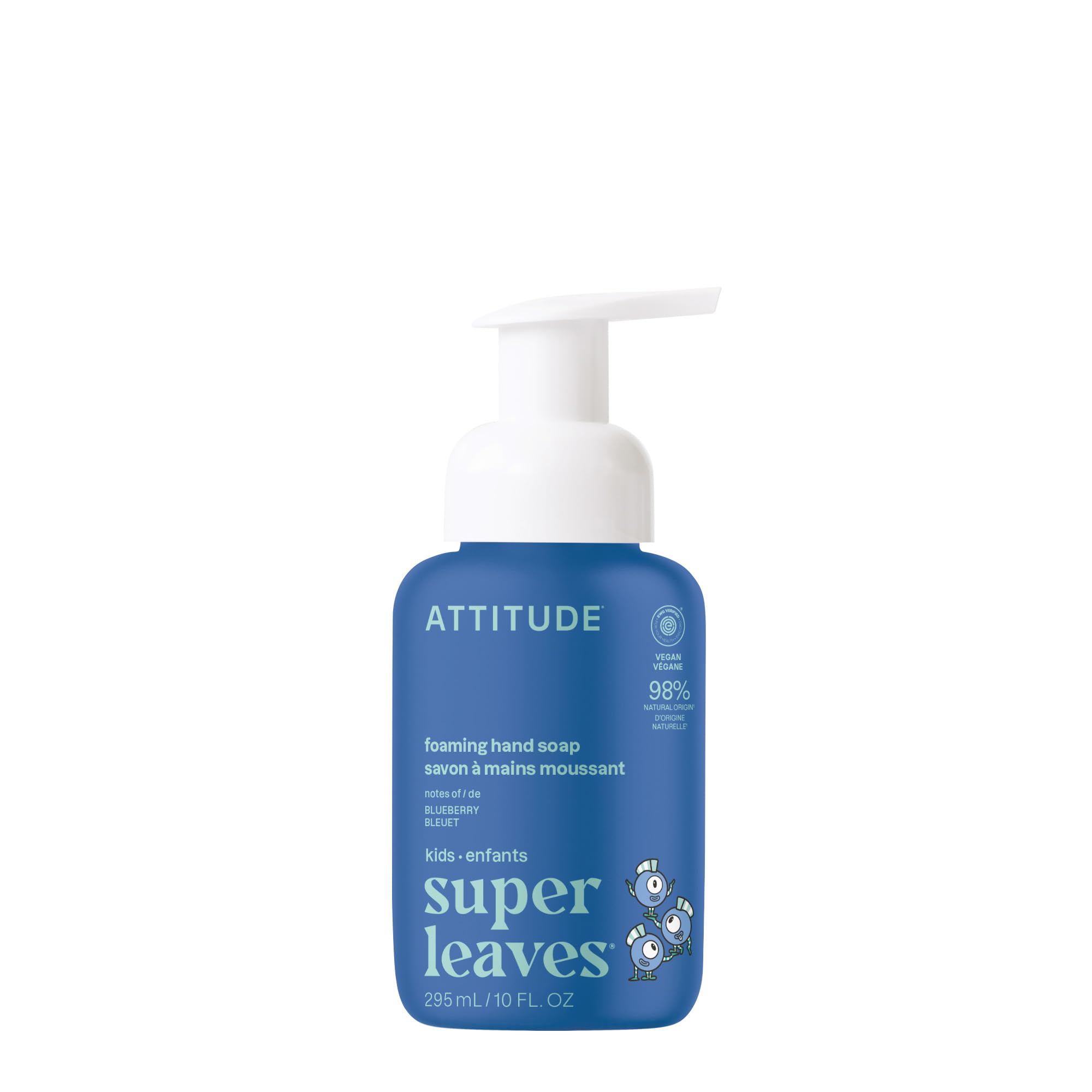 ATTITUDE Kids Foaming Hand Soap - EWG Verified, Plant-Based, Blueberry Scent, 295 mL 1