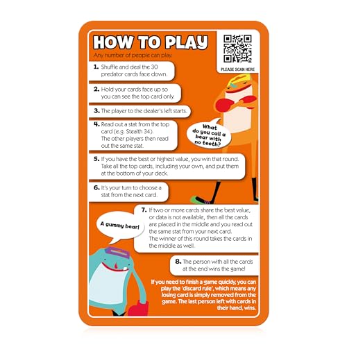 Top Trumps Deadliest Predators Card Game - Educational Wildlife Battle Game with Great White Shark, Komodo Dragon & King Cobra