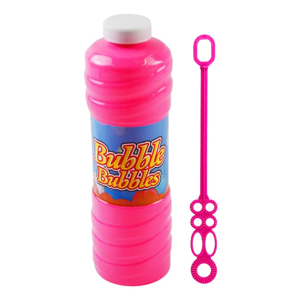 RAM Giant 1 Litre Bubble Mixture with Wand for Bubble Machines - Kids Outdoor Play (Ages 18 Months - 8 Years)