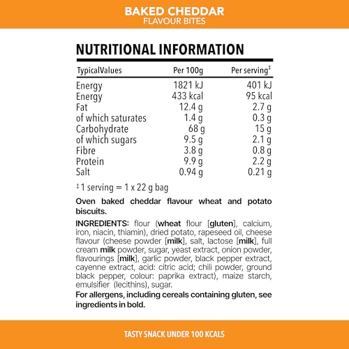 SlimFast Cheddar Bites Snack Bag, Crunchy Low Calorie Savoury Snacks, 24 x 23g 5