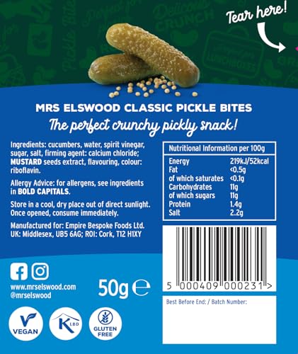 Mrs Elswood Classic Pickle Bites 1 x Pouch 50g 3