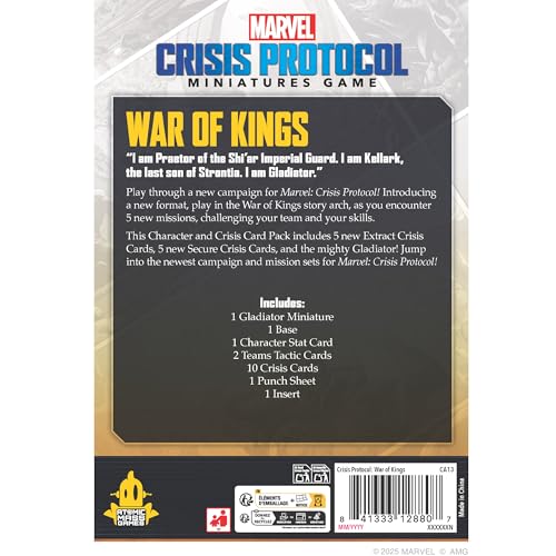 Atomic Mass Games Marvel Crisis Protocol War of Kings Gladiator Character & Crisis Card Pack 7