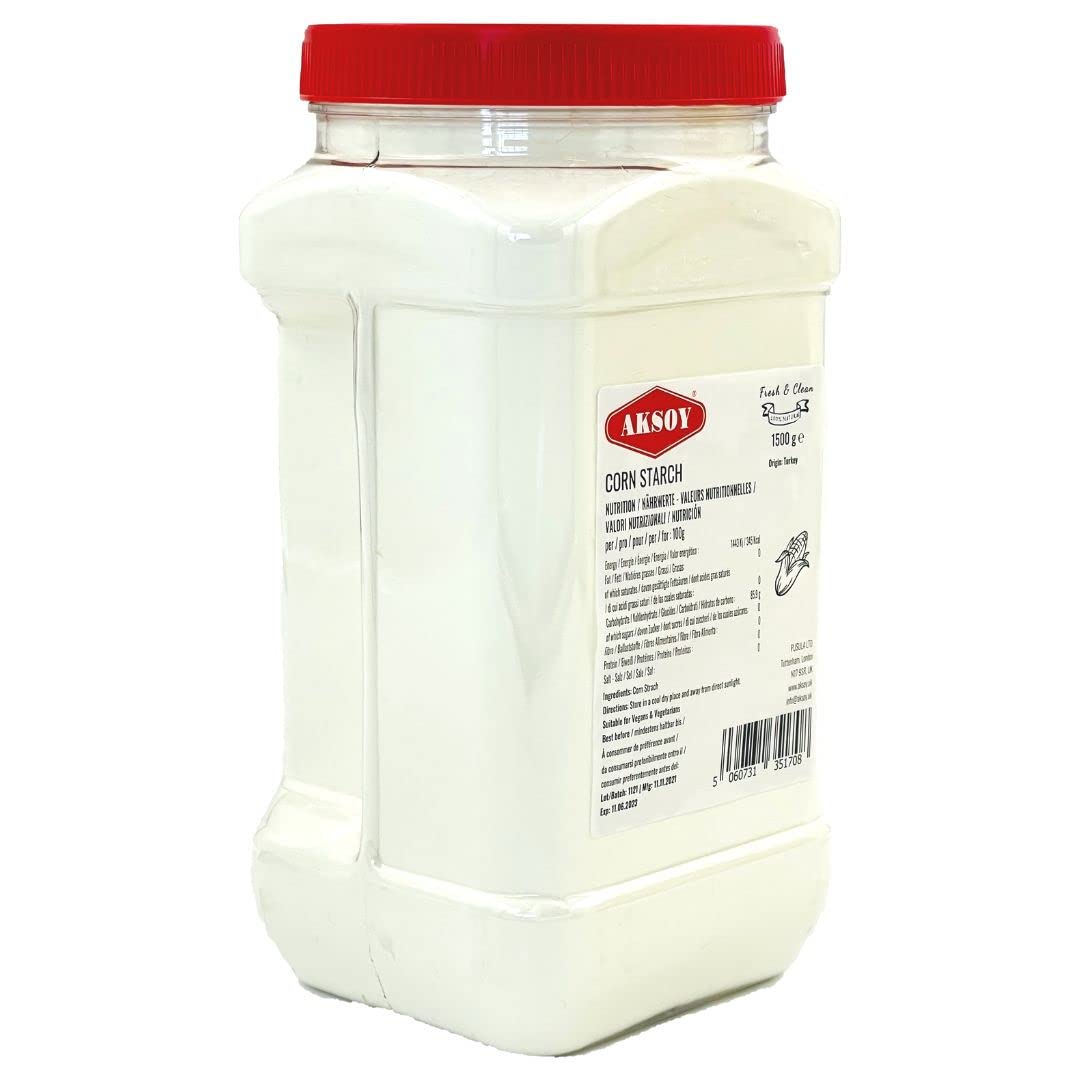 Aksoy - Corn Starch 1.5KG | Pure, Finely Ground, Gluten-Free Thickening Agent for Cooking & Baking