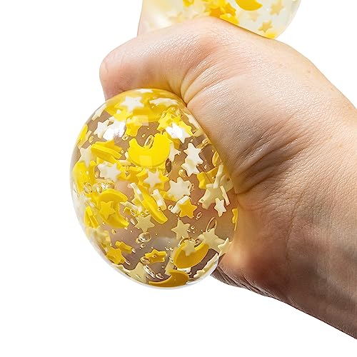 Tobar Scrunchems Moons and Stars Glow in the Dark Stress Squish Ball - 6cm Fidget Toy for Kids and Adults 4