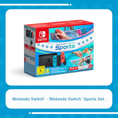 Nintendo Switch (Neonrot/Neonblau) mit vorinstalliertem Switch Sports und 12-monatiger Online-Mitgliedschaft 8