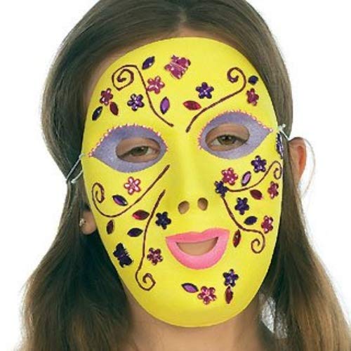 Baker Ross EK3083 Flocked Mask Kits - White, 18cm x 16cm, Pack of 8 | DIY Craft Accessory 3