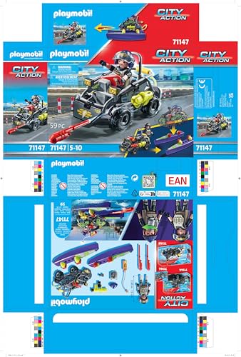 Playmobil City Action Tactical Multi-Terrain Quad - Convertible SWAT Speedboat | Ages 5+ 9