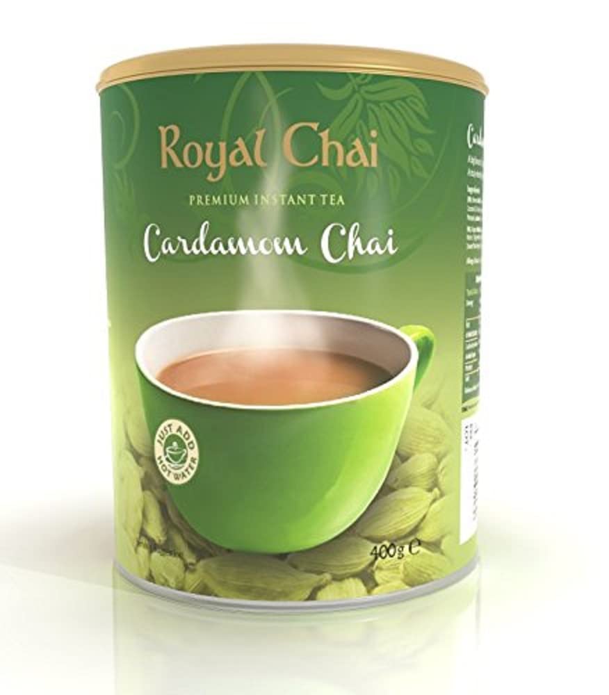 Royal Chai - Cardamom Sweetened Instant Chai | 400g Tub | Makes 20 Cups | Premium Indian Tea