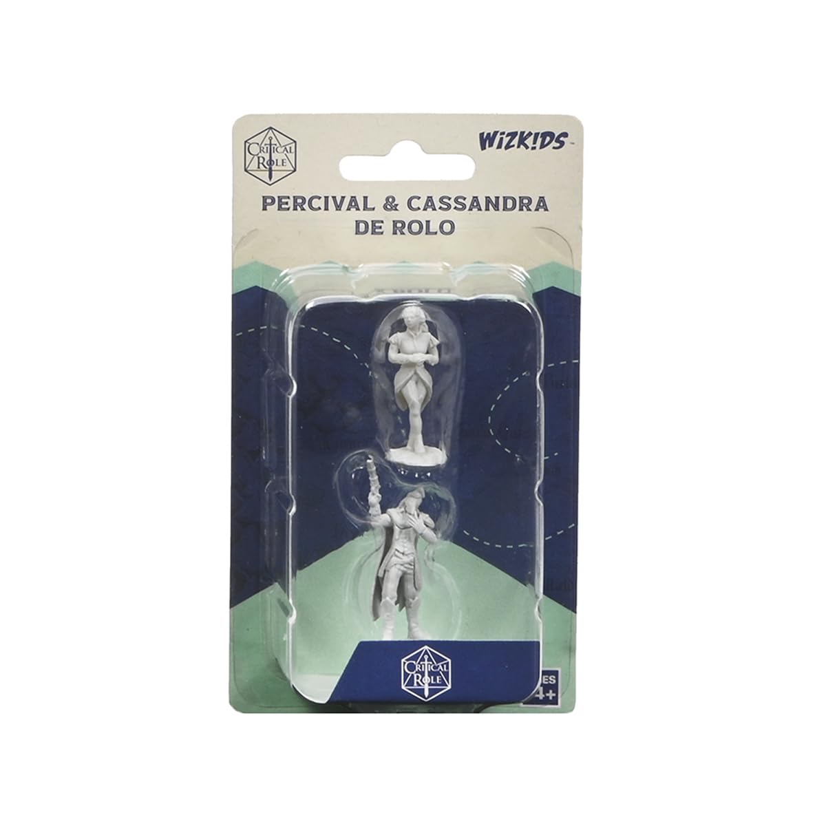 WizKids Critical Role Unpainted Miniatures - Percival & Cassandra de Rolo Figures | Ready to Paint