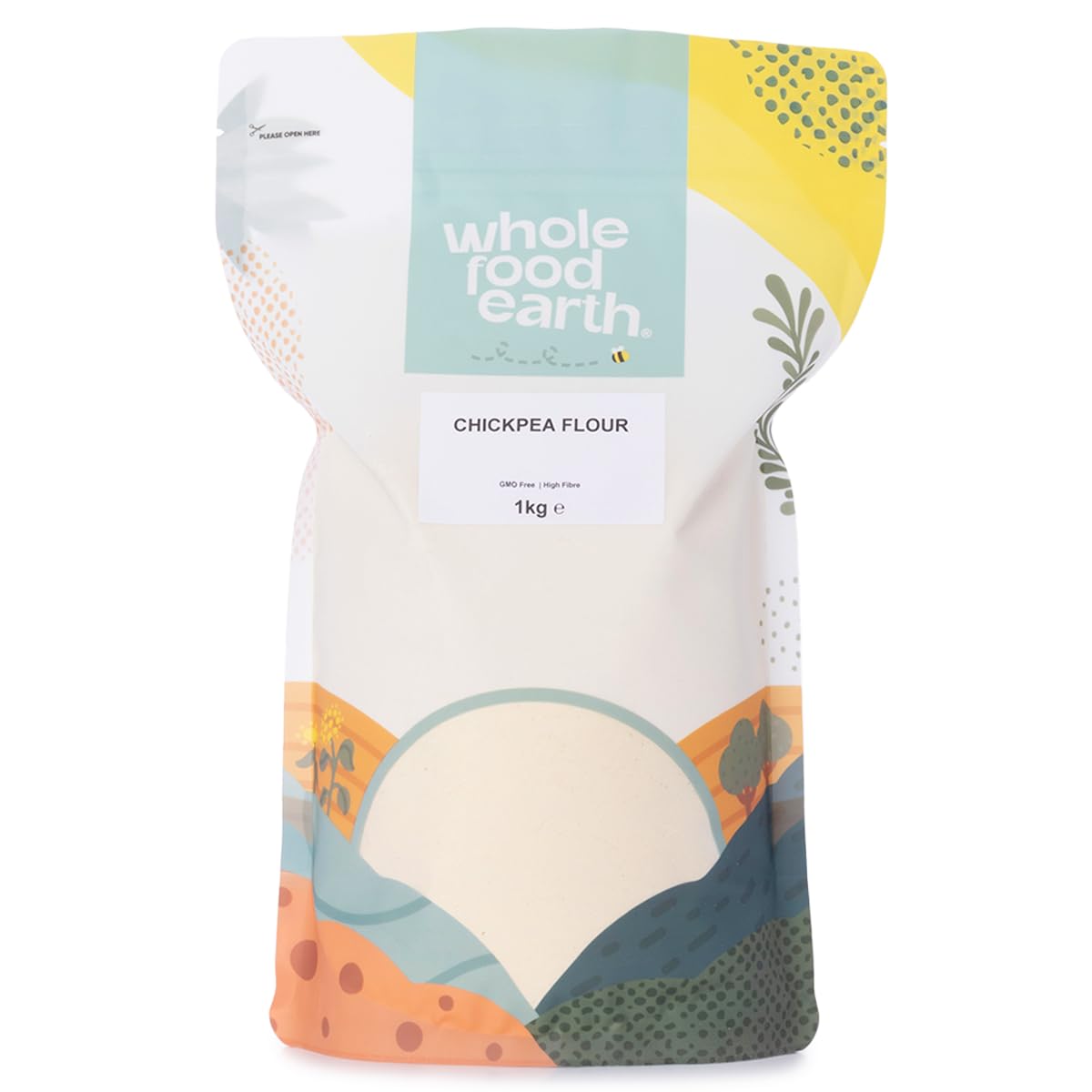Wholefood Earth Chickpea Flour 1 kg - Gluten-Free, GMO-Free, High-Fibre Baking Flour