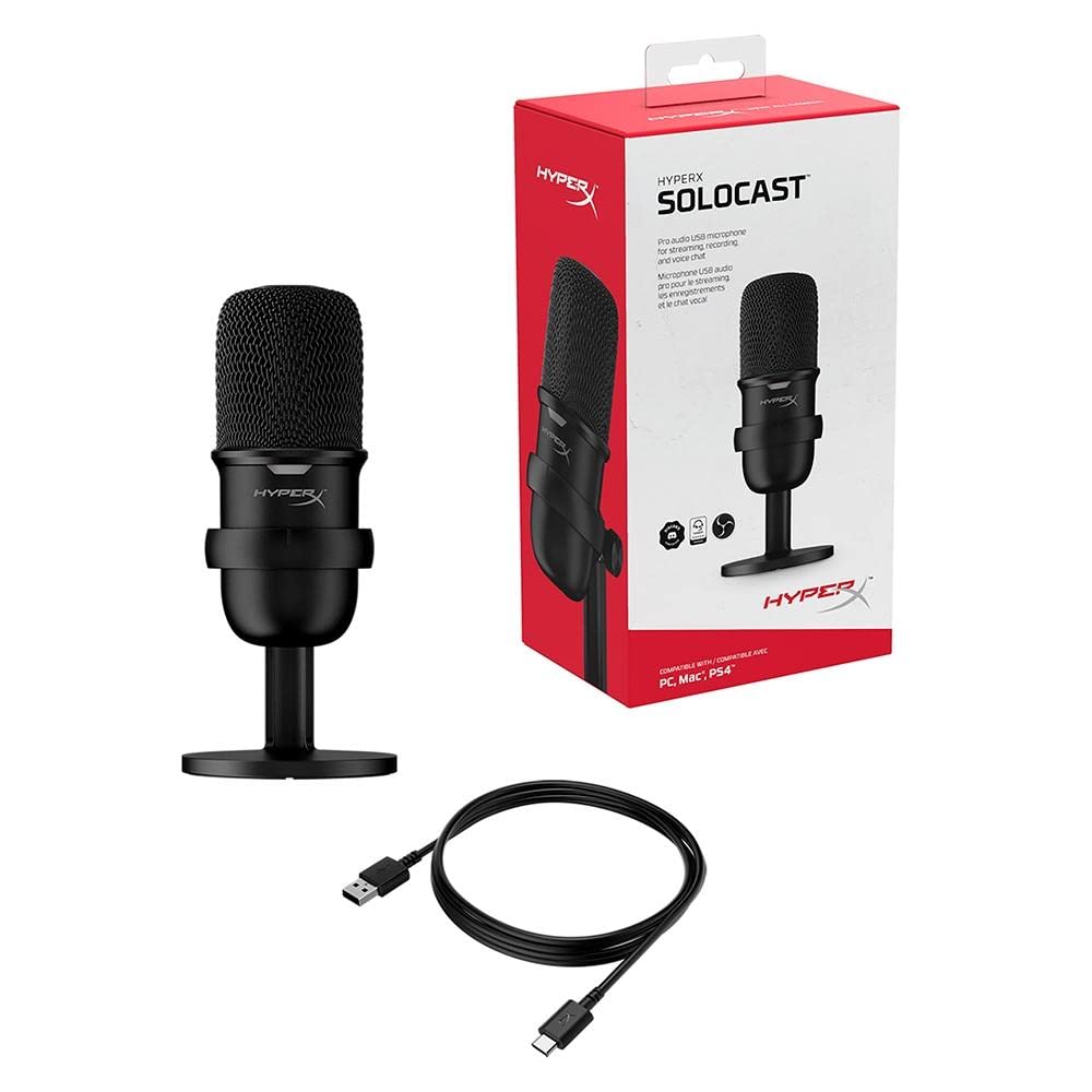 HyperX SoloCast USB Condenser Gaming Microphone – Plug N Play with Tap-to-Mute, for PC, PS4, PS5, Mac, Streaming, Podcasts, Discord 3