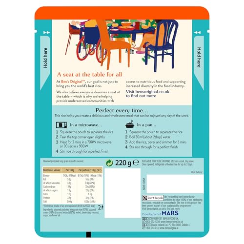 Ben's Original Coconut Microwave Rice, 6 x 220g Pouches 7