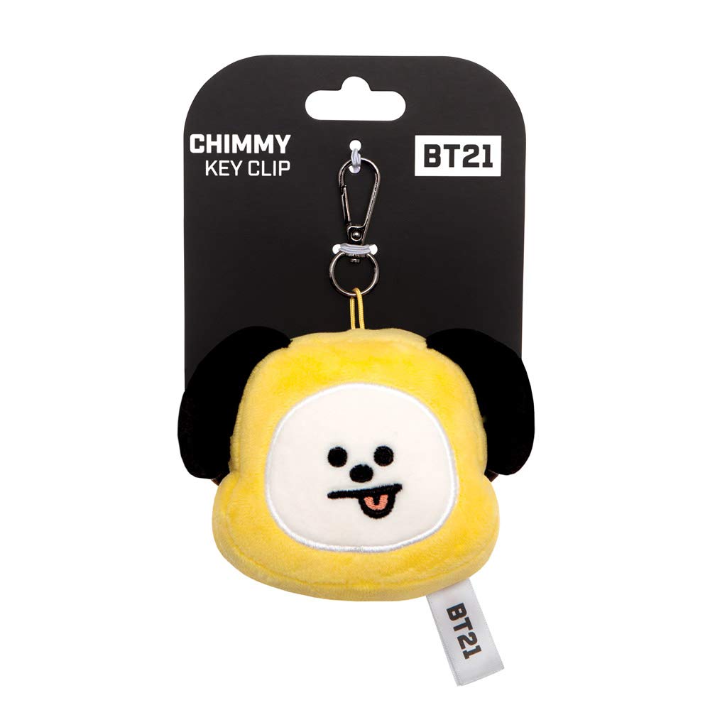 AURORA BT21 CHIMMY Plush Key Clip | Official Merchandise | Yellow Faux Fur | Model 61333