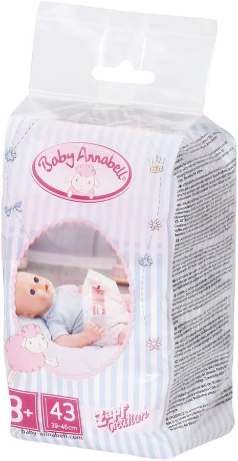 Baby Annabell Nappies 5 Pack - Easy-Fit for 43 cm Dolls, Ages 3+