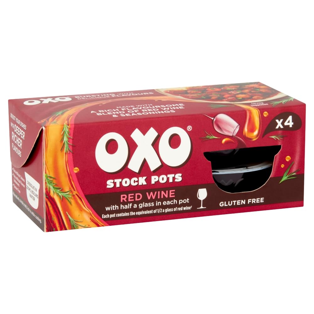 OXO Red Wine Stock Pots - Rich & Flavoursome Blend | 80g | 4 x 20g Pots 5