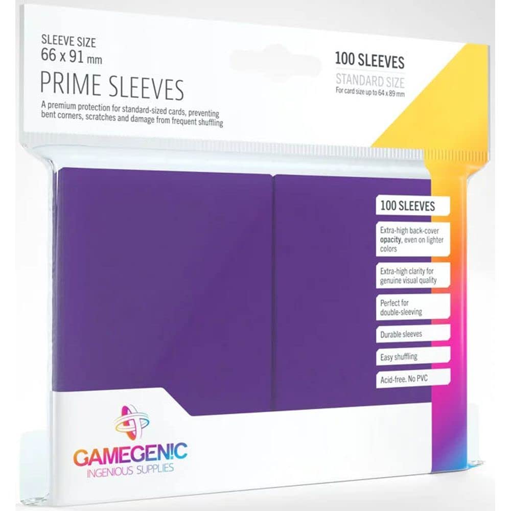 Gamegenic Prime Sleeves (100-Pack) - Purple for Trading Card Protection
