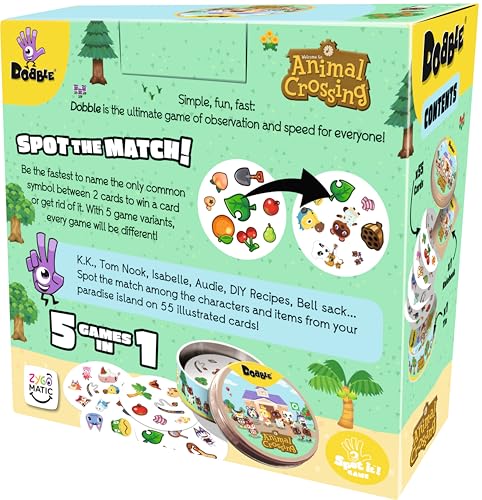 Asmodee Dobble Animal Crossing Family Card Game for 2-8 Players, Ages 4+ 7