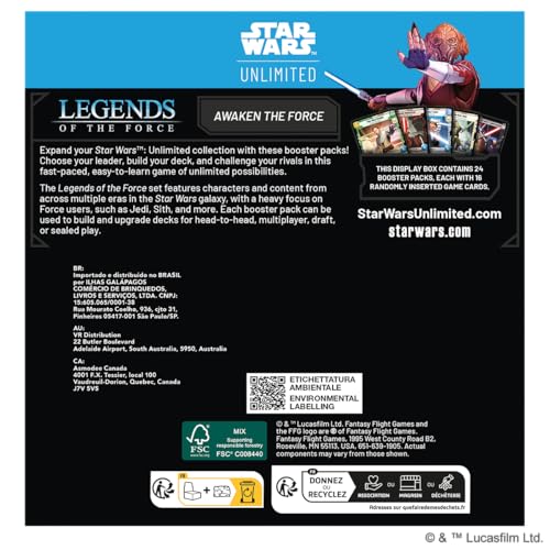 Fantasy Flight Games Star Wars: Unbegrenztes Legends of the Force-Booster-Display 4