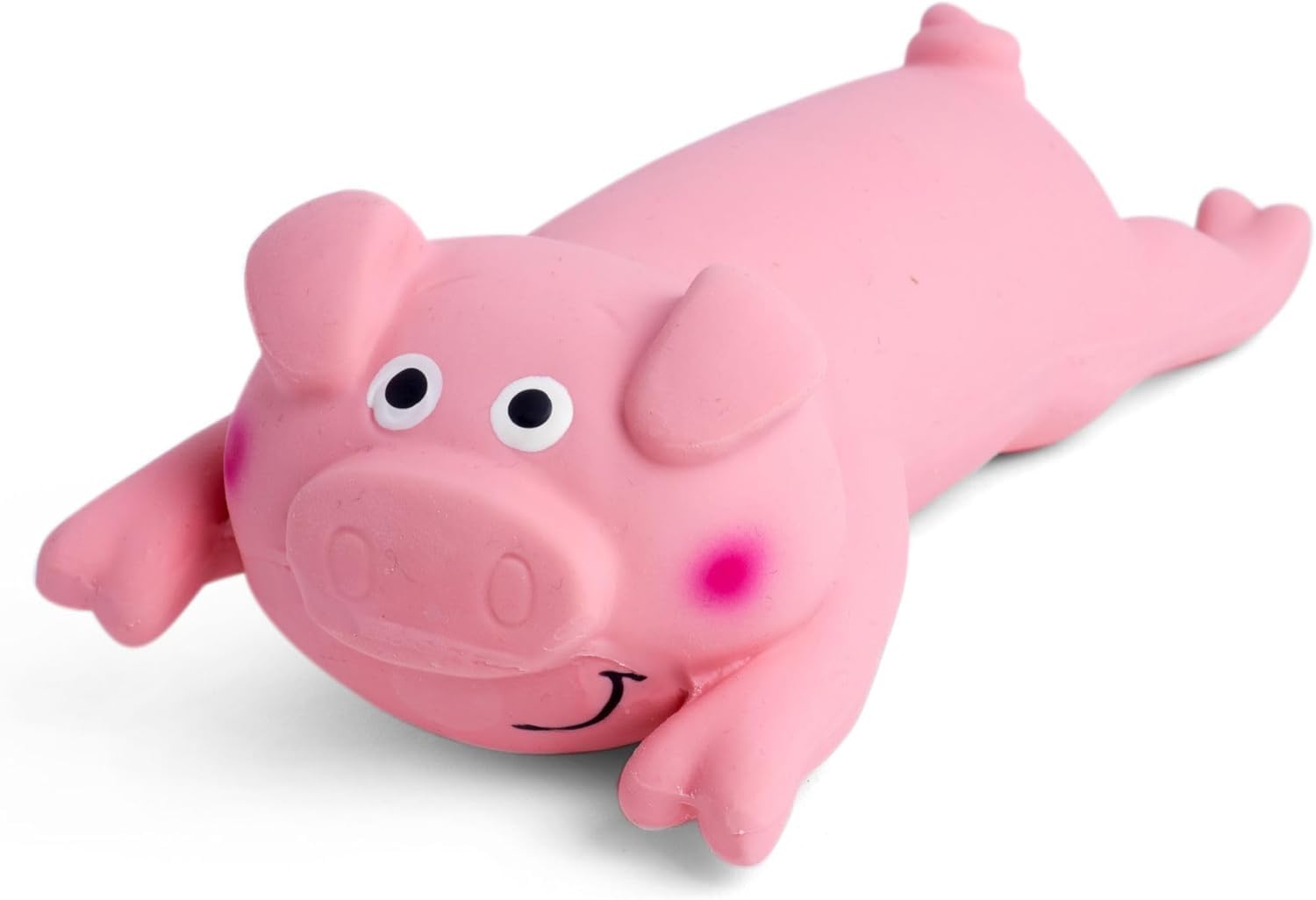 Petface Lounging Pig Dog Chew Toy - Non-Toxic Latex | Soft Chew | Portable
