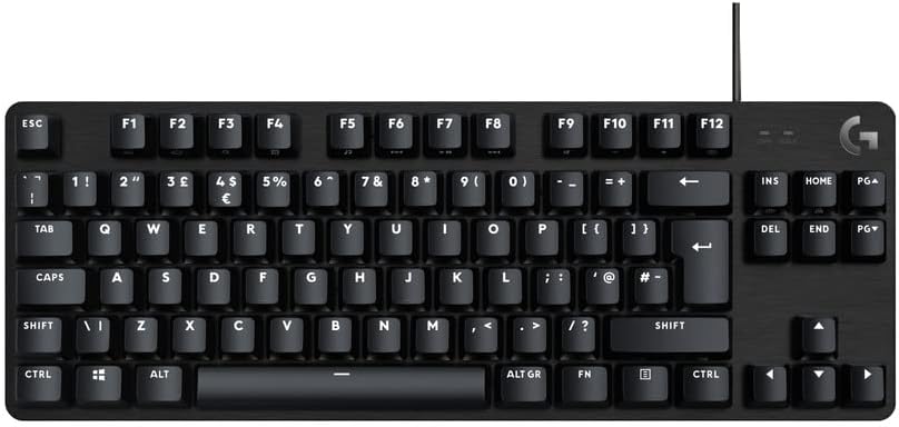 Logitech G413 TKL SE Mechanical Gaming Keyboard - Tenkeyless with Tactile Switches, PBT Keycaps, Backlit Black Aluminum Design