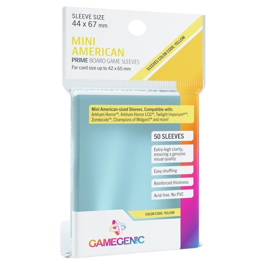 GAMEGEN!C Prime Mini American-Sized Sleeves 44 x 67 mm (50) Clear - Model GG1052 3