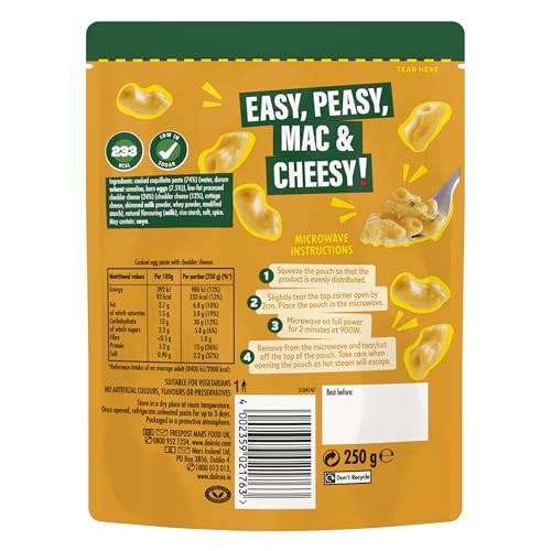 Dolmio Feasts Extra Cheesy Mac & Cheese Ready Meal - 6x 250g Microwave Pasta Meals 6