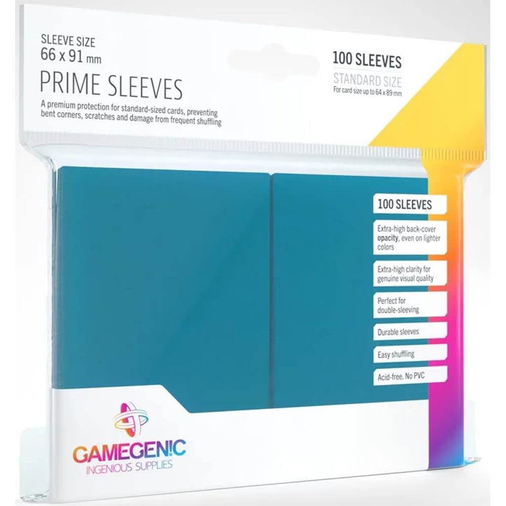 Gamegenic Prime Sleeves - Extra High Opacity & Clarity | Perfect for Double-Sleeving | 100 Pack Blue 1