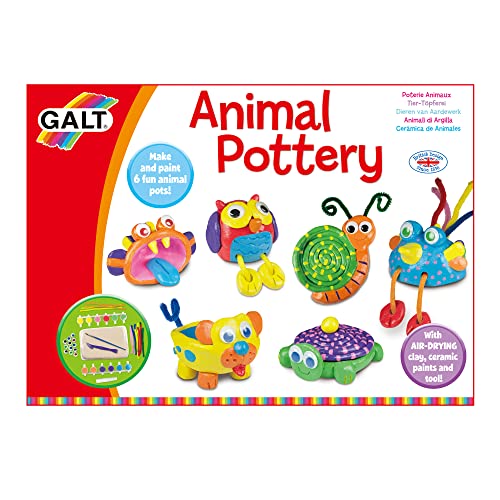 Galt Animal Pottery Craft Kit - 6 Fun Clay Animals to Make & Paint, Ages 6+ 7