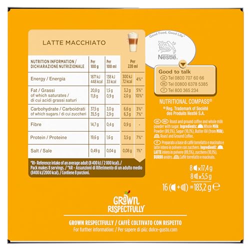 Nescafé Dolce Gusto Latte Macchiato Coffee Pods, 3 x 16 Capsules (48 Total) - Whole Milk & Arabica-Robusta Blend 7
