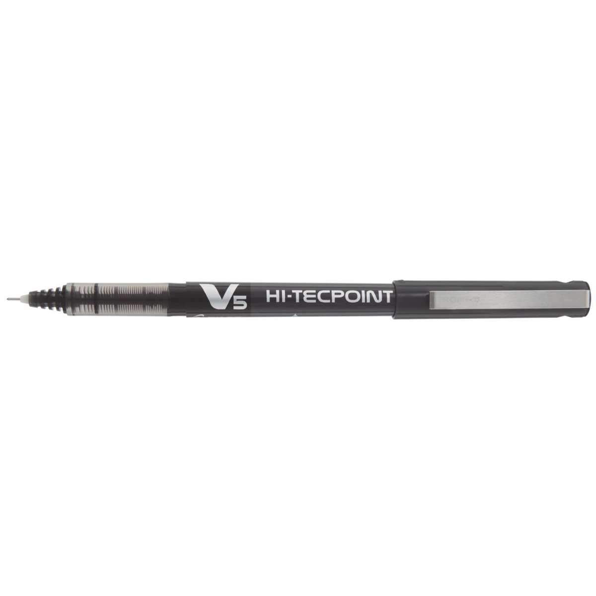 PILOT V5 Liquid Ink Rollerball Pen - 0.5mm Fine Tip, Black Ink, Pack of 12