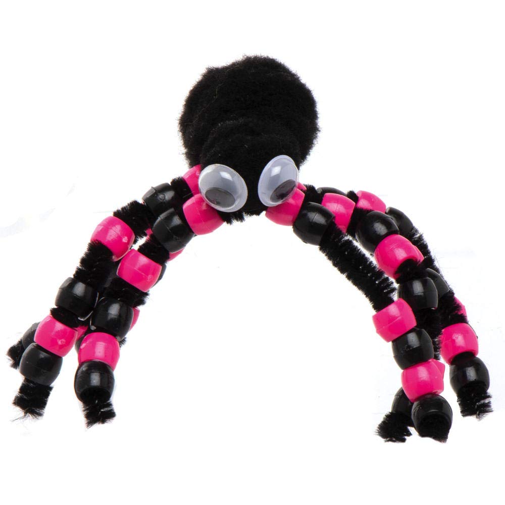 Baker Ross Spider Bead Craft Kit - Pack of 4 Halloween Craft Kits for Kids