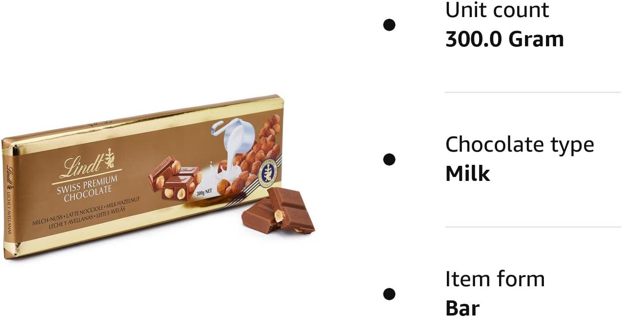 Lindt Schweizer Milchschokolade und knusprige Haselnuss-Goldtafel 300 g 3