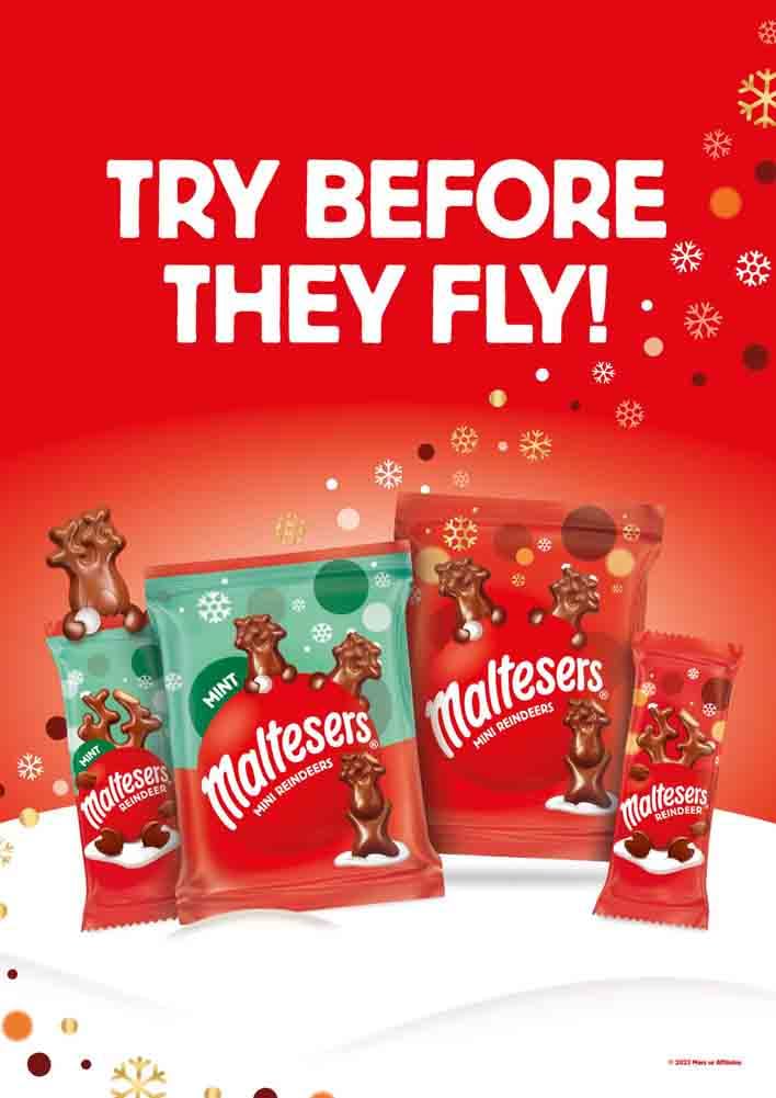 Maltesers - Mint Milk Chocolate Mini Reindeers 59g