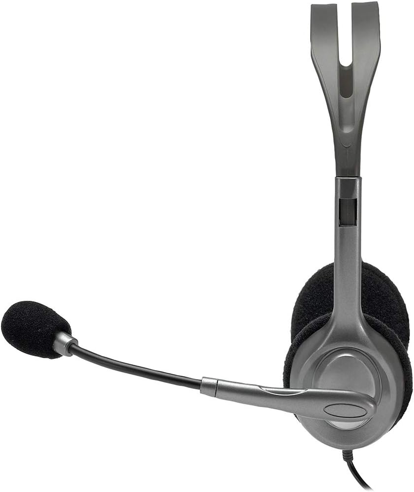 Logitech H110 Wired Stereo Headset with Noise-Cancelling Microphone for Gaming, Music, and Calls