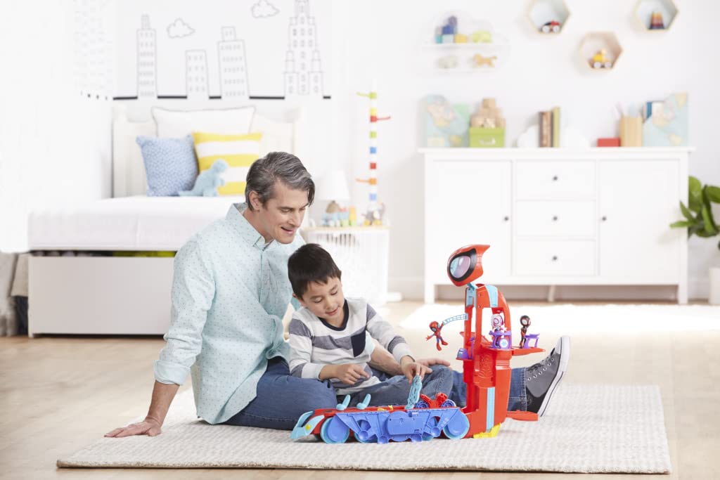 Hasbro Spidey & His Amazing Friends Spider Crawl-R 2-in-1 Deluxe Headquarters Playset - Lights, Sounds & Vehicle Mode - Ages 3+ 3