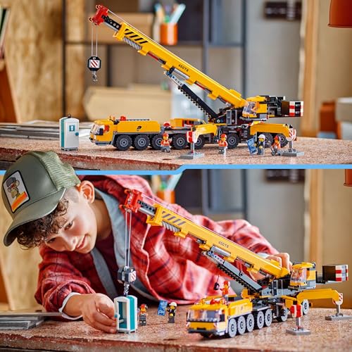 LEGO City Yellow Mobile Construction Crane Toy - Building Set for 9+ 11
