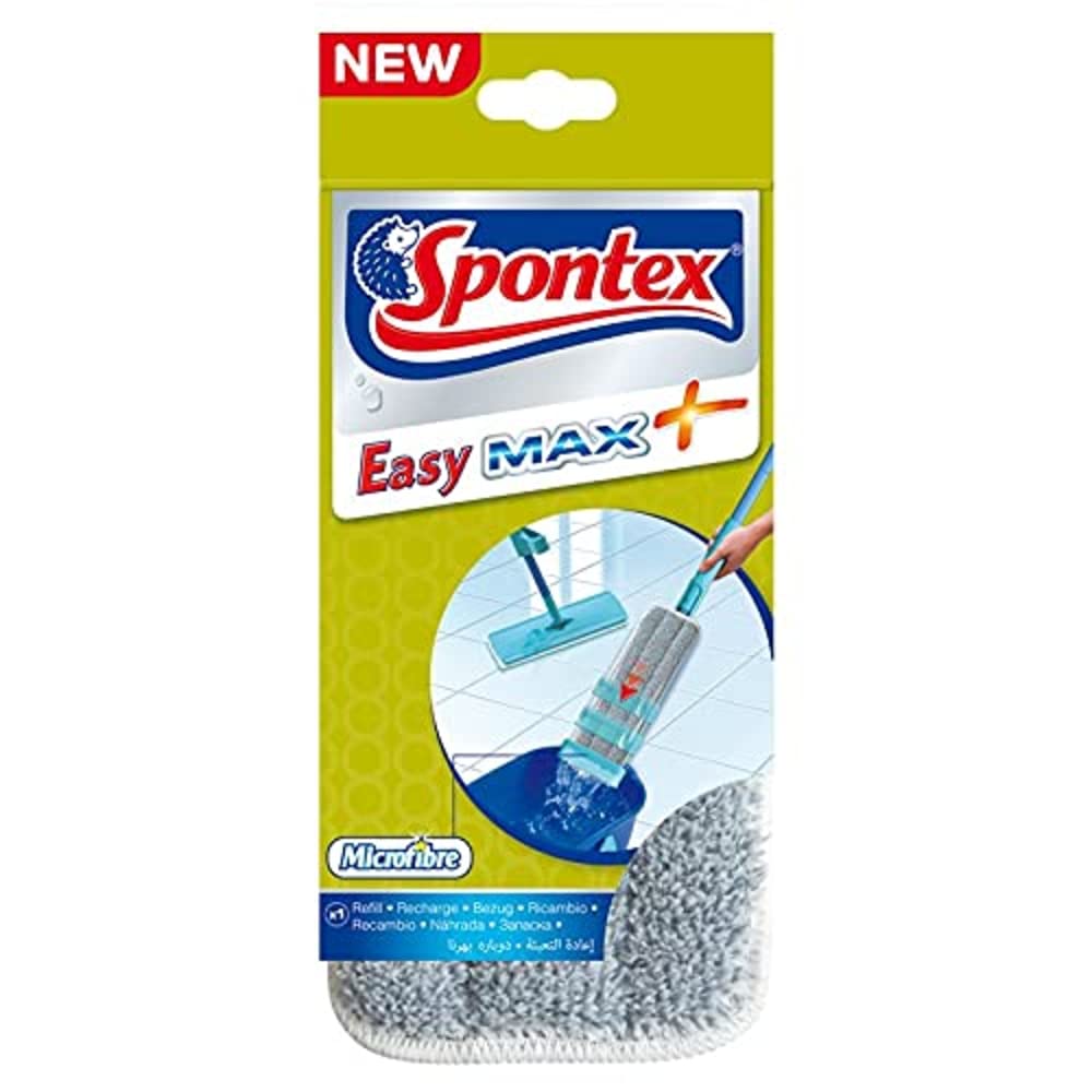 Spontex Easy System Max+ Microfibre Mop Refill - Removes 99% of Bacteria | Machine Washable | Pack of 1
