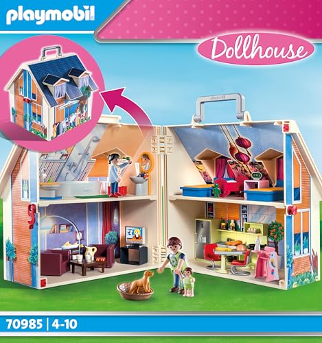 Playmobil Take Along Modern Doll House 70985 - Portable Fold-Out Playset for Ages 4+ 9