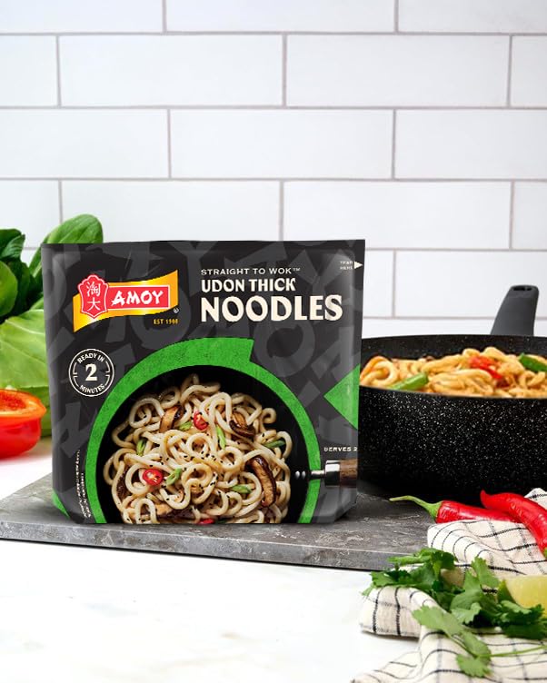 Amoy Straight To Wok Udon Thick Noodles 2 x 150g