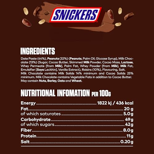 Snickers - Triple Treat Fruit & Nut Milk Chocolate Snack Bars Multipack (4 x 32g) 3