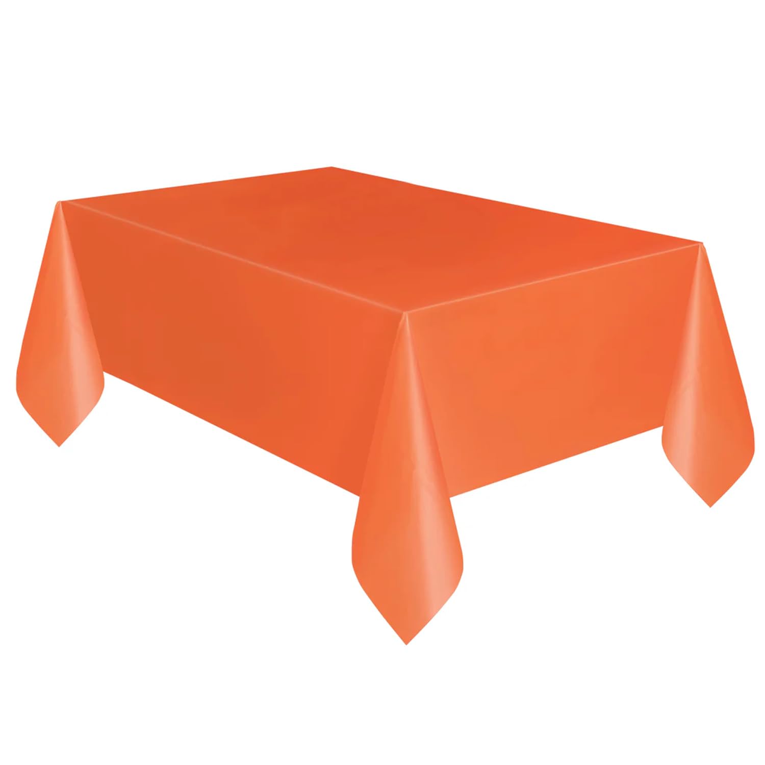 Unique Solid Pumpkin Orange Rectangular Plastic Table Cover (137cm x 274cm) 6