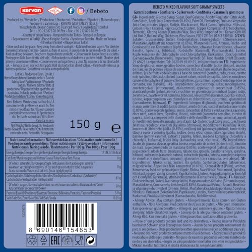 Bebeto Big Mix Fruit & Chewy Gummy Sweets | 150g Bag | 10 Items | No Artificial Colours